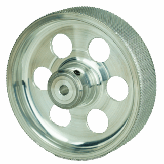 12 in Knurled Aluminum Faced Measuring Wheel - 0.25 in Bore, 1 in Wide