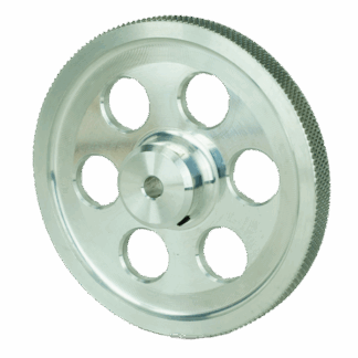 12 in Knurled Aluminum Faced Measuring Wheel - 0.25 in Bore, 0.40 in Wide